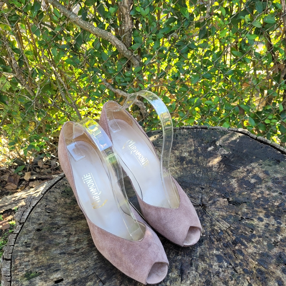 Women Vintage Suede Pumps By Miramonte Size 8m/Women High Heels/ Women Dress Sho